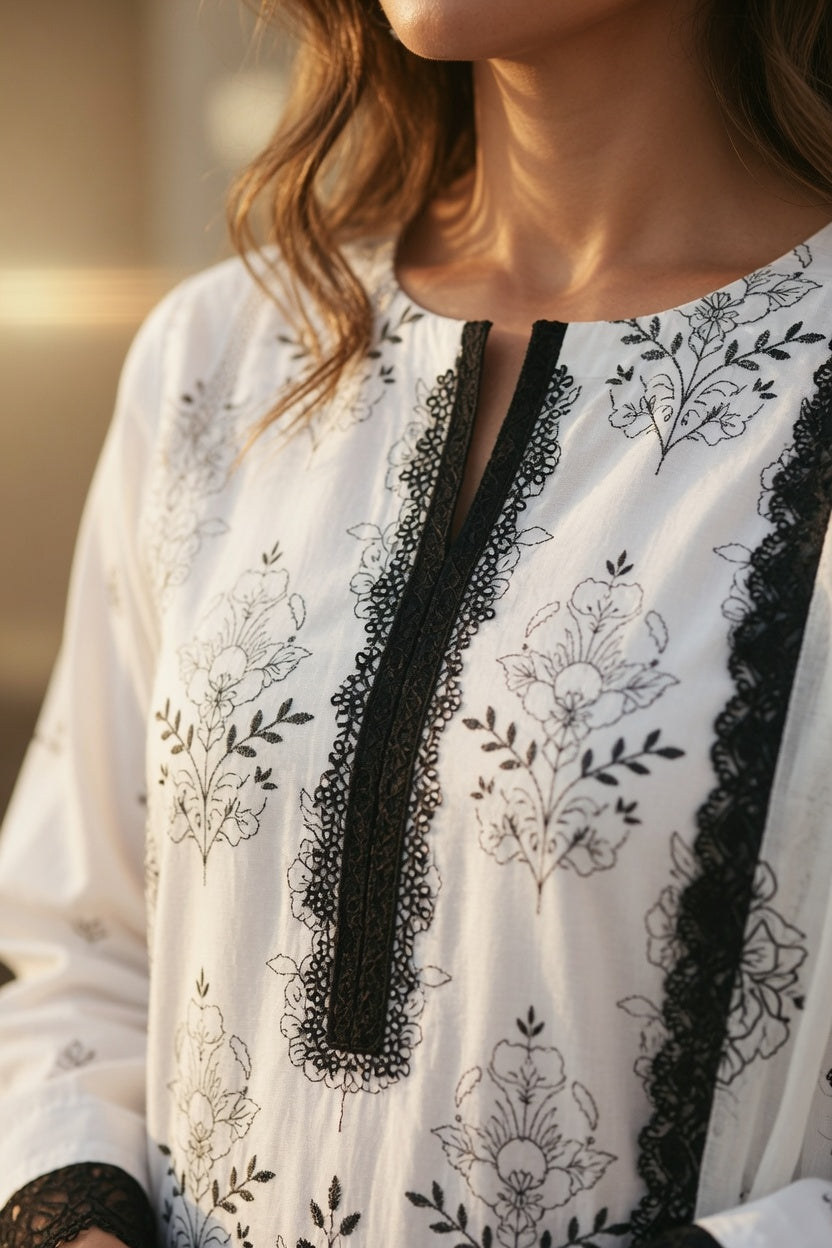 3 Piece Stitched Lawn Shirt