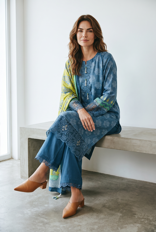 3 Piece Digital Printed Lawn Suit