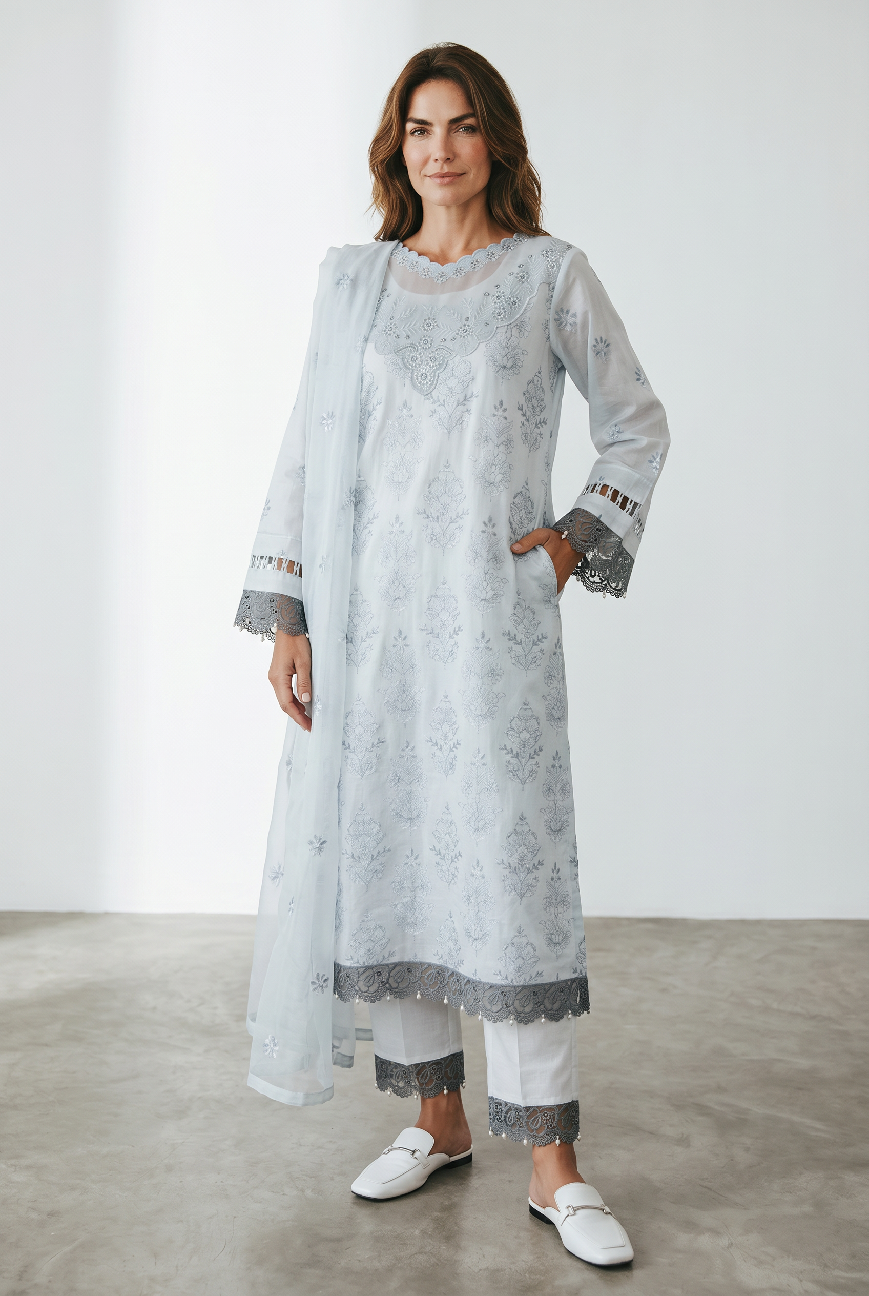 3 Piece Embroidered Lawn Stitched Suit